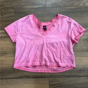 Wild Fable Pink V-Neck Crop Top